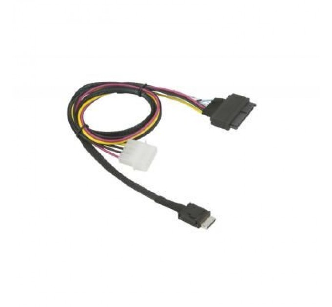 Supermicro Кабель для передачі даних Supermicro OCuLink SFF-8611 (x4) to SFF-8639 U.2 with 4 Pin Power Cable (CBL-SAST-1011)