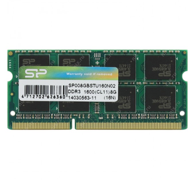 Silicon Power Модуль пам'яті для ноутбука SoDIMM DDR3 8GB 1600 MHz Silicon Power (SP008GBSTU160N02)