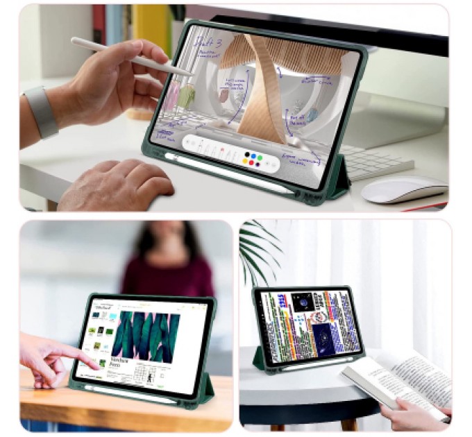 BeCover Чохол до планшета BeCover Soft Edge TPU mount Apple Pencil Apple iPad 10.9" 2022 Dark Green (708489)