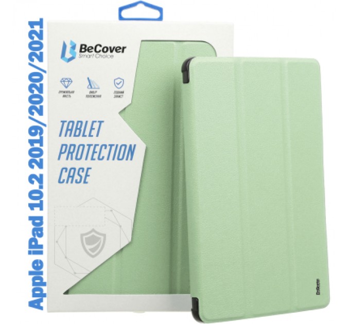 BeCover Чохол до планшета BeCover Tri Fold Soft TPU mount Apple Pencil Apple iPad 10.2 2019/2020/2021 Light Green (708458)
