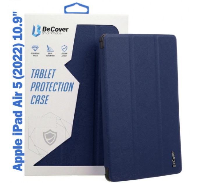 BeCover Чохол до планшета BeCover Tri Fold Soft TPU mount Apple Pencil Apple iPad Air 5 (2022) 10.9" Deep Blue (708454)