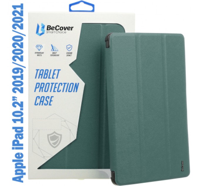 BeCover Чохол до планшета BeCover Tri Fold Soft TPU Silicone Apple iPad 10.2 2019/2020/2021 Dark Green (708514)