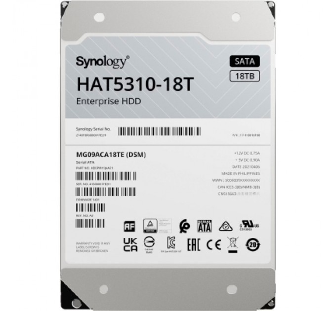 Synology Жорсткий диск для сервера Synology 3.5" 18TБ SATA 7200 (HAT5310-18T)