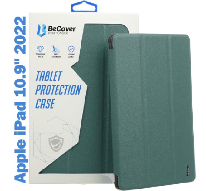 BeCover Чохол до планшета BeCover Tri Fold Soft TPU Silicone Apple iPad 10.9" 2022 Dark Green (708519)