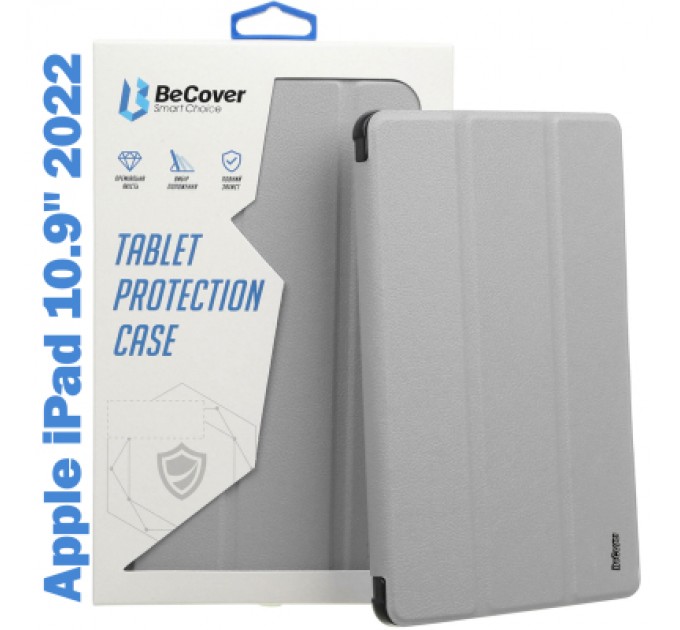 BeCover Чохол до планшета BeCover Tri Fold Soft TPU Silicone Apple iPad 10.9" 2022 Gray (708521)