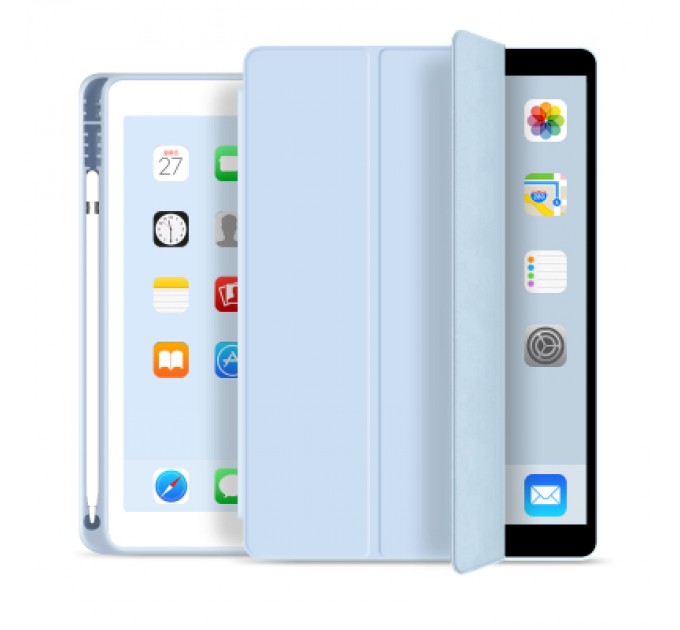 BeCover Чохол до планшета BeCover Tri Fold Soft TPU mount Apple Pencil Apple iPad 10.2 2019/2020/2021 Light Blue (706747)