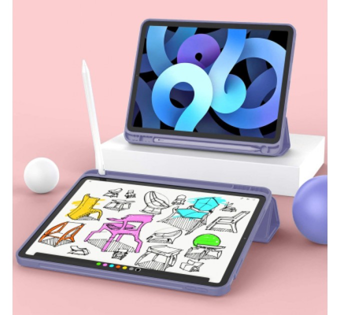 BeCover Чохол до планшета BeCover Tri Fold Soft TPU mount Apple Pencil Apple iPad Air 4 10.9 2020/2022 Purple (706751)