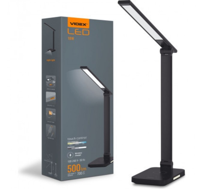 Videx Настільна лампа Videx LED з бездротовою зарядкою  18W 1800-6500K (VL-TF17B)
