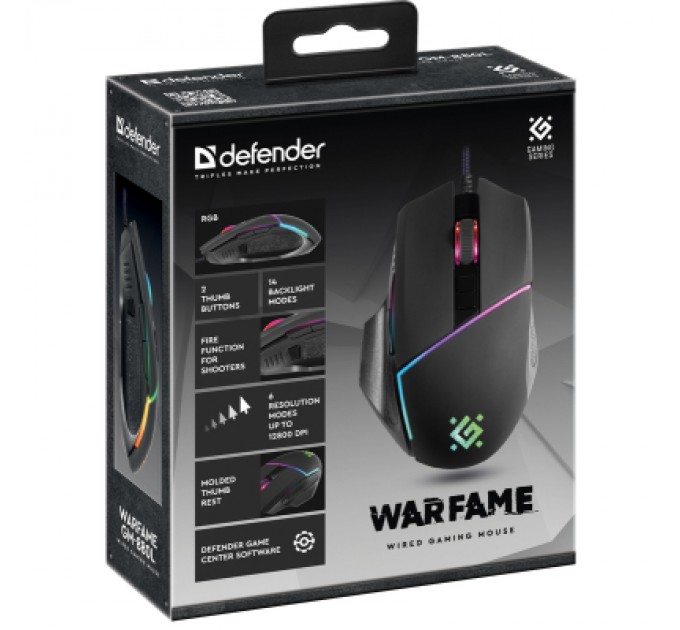Defender Мишка Defender Warfame GM-880L USB Black (52880)