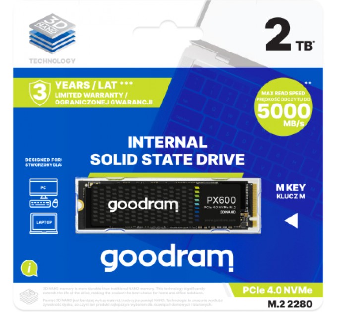 Goodram Накопичувач SSD M.2 2280 2TB PX600 Goodram (SSDPR-PX600-2K0-80)