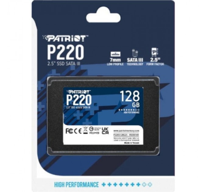Patriot Накопичувач SSD 2.5" 128GB P220 Patriot (P220S128G25)