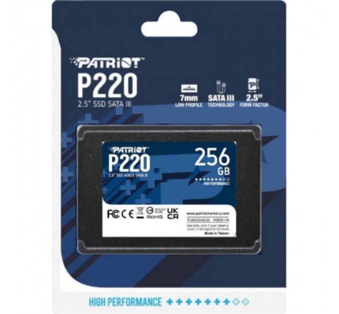 Patriot Накопичувач SSD 2.5" 256GB P220 Patriot (P220S256G25)