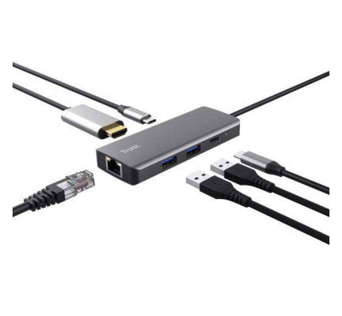 Trust Порт-реплікатор Trust Dalyx 6-in-1 USB-C Multi-port Dock Aluminium (24968_TRUST)