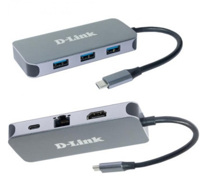 D-Link Концентратор D-Link 3xUSB3.0, 1xUSB-C/PD, 1xHDMI 1.4b, 1xGE, USB-C (DUB-2335)