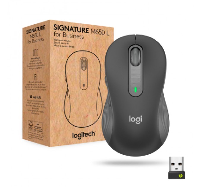 Logitech Мишка Logitech Signature M650 L Wireless Mouse for Business Graphite (910-006348) Logitech Мишка Logitech Signature M650 L Wireless Mouse for Business Graphite (910-006348)