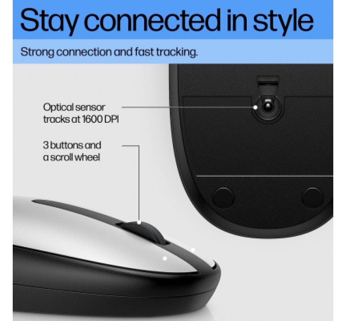 HP Мишка HP 240 Bluetooth Silver (43N04AA)