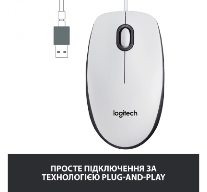 Logitech Мишка Logitech M100 USB White (910-006764)