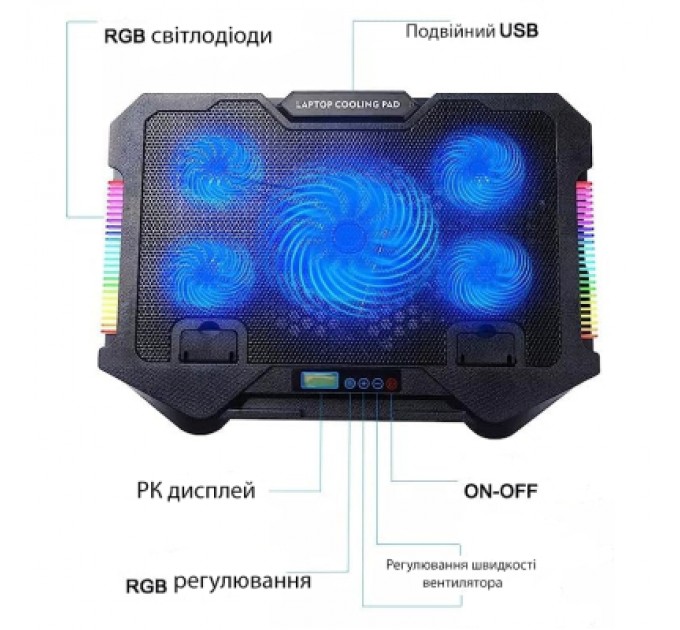 XoKo Підставка до ноутбука XoKo NST-051 RGB Black (XK-NST-051RGB-BK)