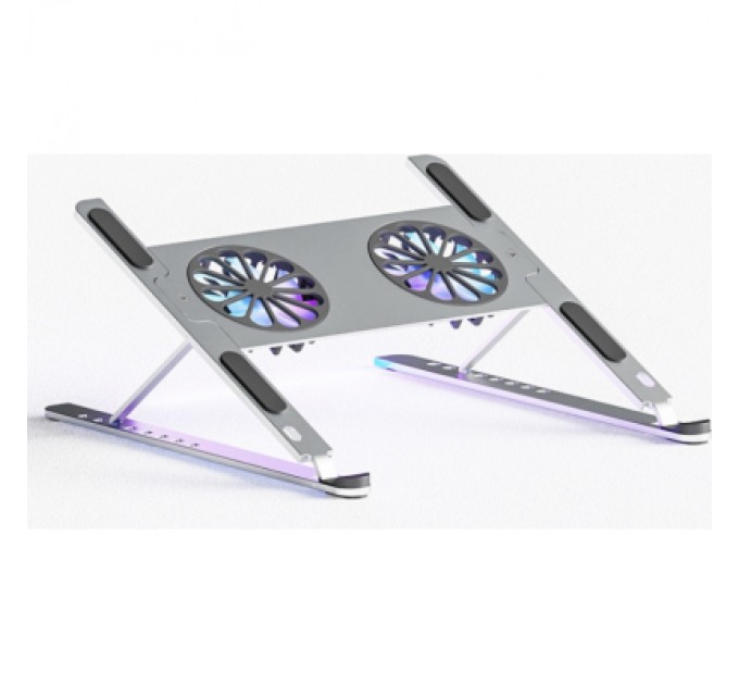 XoKo Підставка до ноутбука XoKo NST-101 Aluminium з активним охолодженням Silver (XK-NST-101-SL)