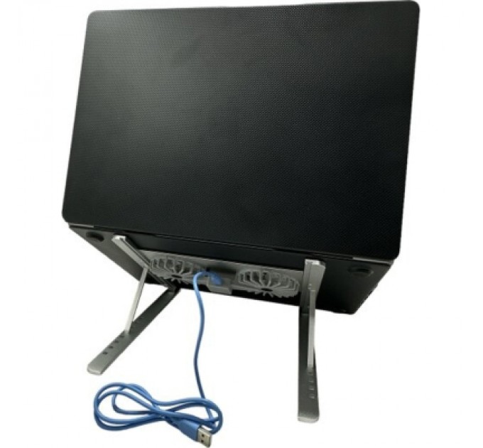 XoKo Підставка до ноутбука XoKo NST-101 Aluminium з активним охолодженням Silver (XK-NST-101-SL)