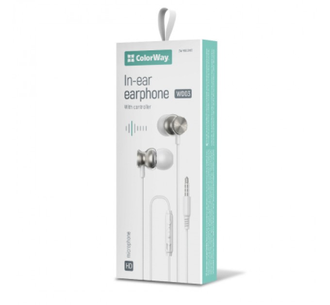 ColorWay Навушники ColorWay 3.5 mm Wired Earphone UrbanBeat White (CW-WD03WT)