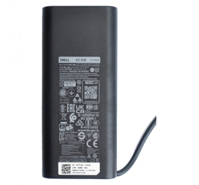 Dell Блок живлення до ноутбуку Dell 65W Type-C 20V, 3.25A + 15V, 3A + 9V, 3A + 5V, 3A long-корпус (LA65NM190 / A40374)
