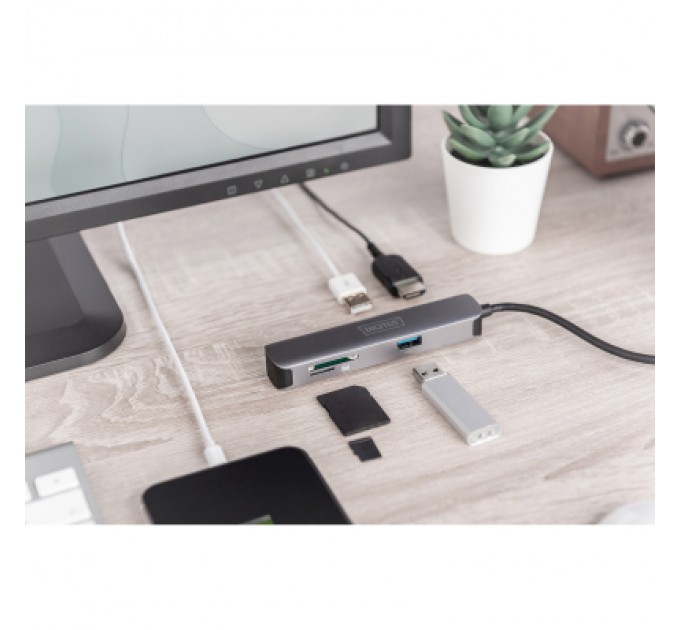 Digitus Концентратор Digitus Travel USB-C 5 Port (DA-70891)