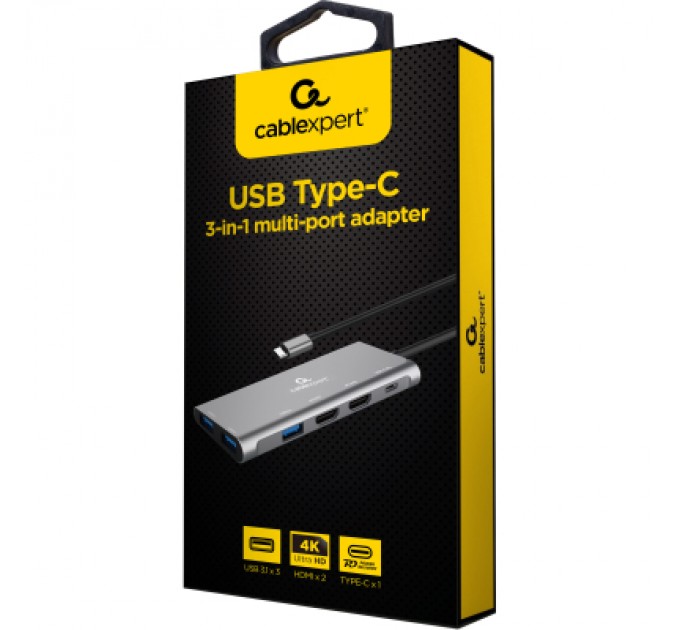 Cablexpert Концентратор Cablexpert USB-C 3-in-1 (A-CM-COMBO3-03)