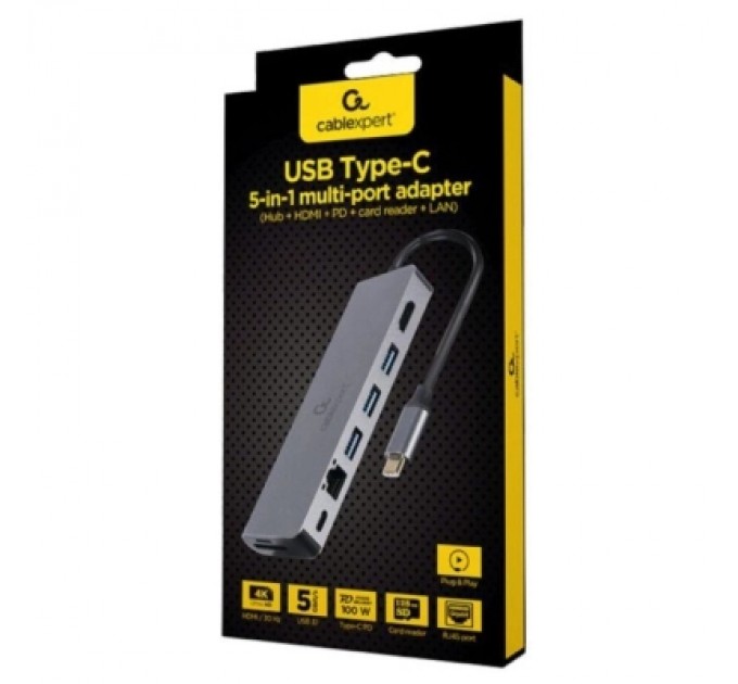 Cablexpert Концентратор Cablexpert USB-C 5-in-1 (A-CM-COMBO5-05)