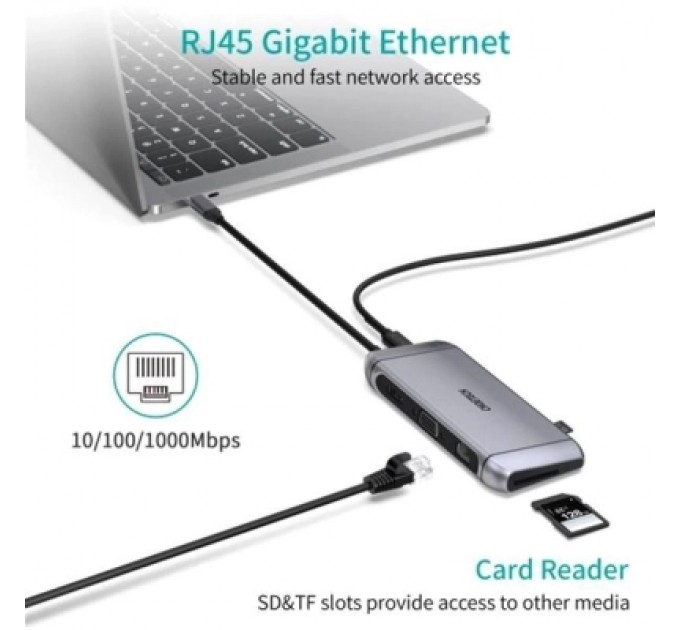 Choetech Концентратор Choetech USB-C 9-in-1 (HUB-M15-GY)