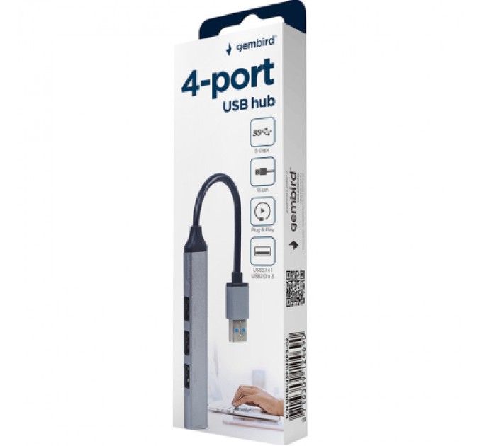 Gembird Концентратор Gembird USB-A to USB 3.1 Gen1 (5 Gbps), 3 х USB 2.0 (UHB-U3P1U2P3-02)