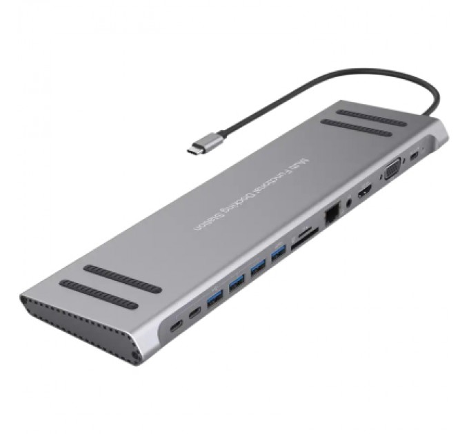 XoKo Порт-реплікатор XoKo 14-in-1 Dock USB-C (HDMI/VGA/USB3.0/.../USB-C PD/RJ45/..) (XK-AC1400-SL)