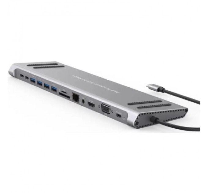XoKo Порт-реплікатор XoKo 14-in-1 Dock USB-C (HDMI/VGA/USB3.0/.../USB-C PD/RJ45/..) (XK-AC1400-SL)
