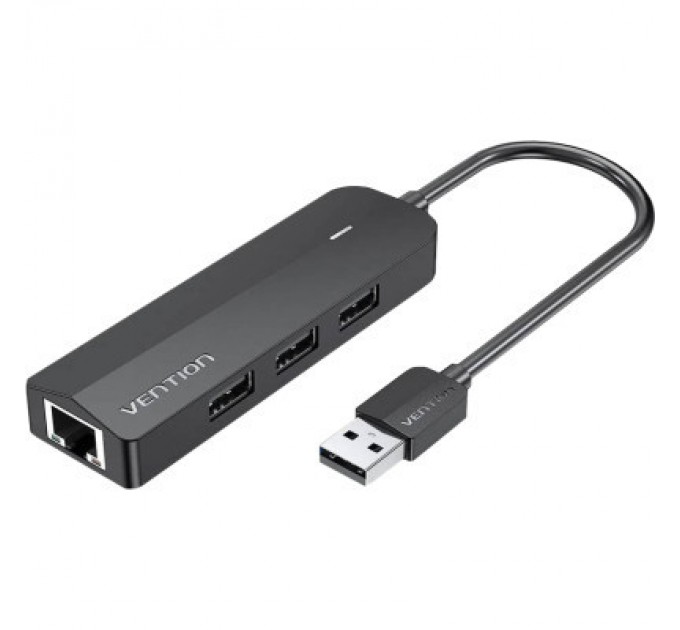 Vention Концентратор Vention USB 2.0 to 3хUSB 2.0 + RJ45 100M Ethernet (CHPBB)