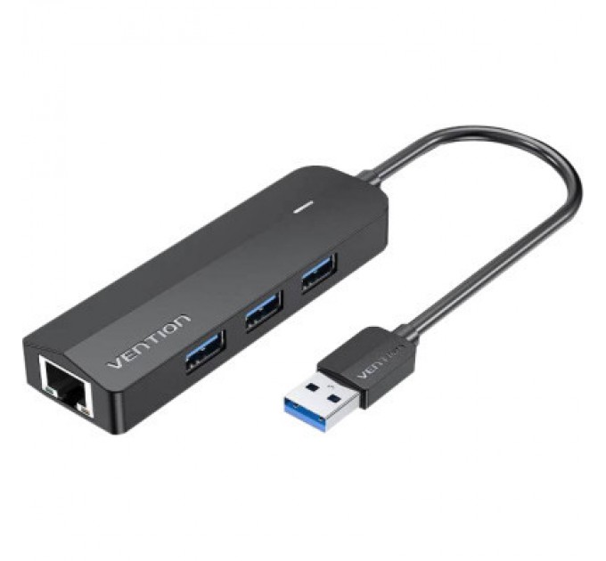 Vention Концентратор Vention USB 3.0 to 3хUSB 3.0/RJ45 Gigabit black (CHNBB)