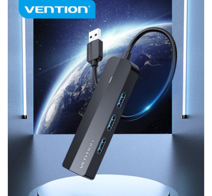 Vention Концентратор Vention USB 3.0 to 3хUSB 3.0/RJ45 Gigabit black (CHNBB)