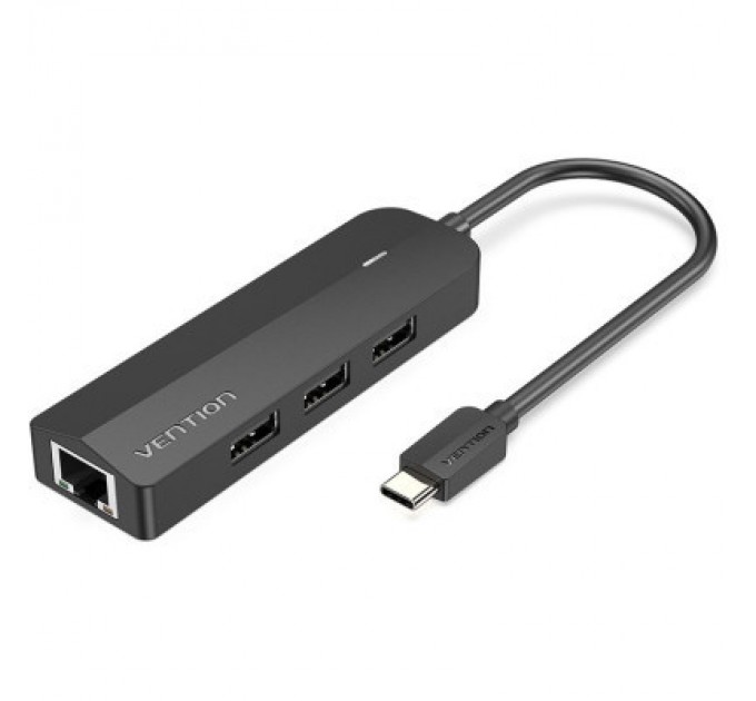 Vention Концентратор Vention USB 3.1 Type-C to 3xUSB 2.0+MicroUSB+RJ45 100M Ethernet black (TGOBB)
