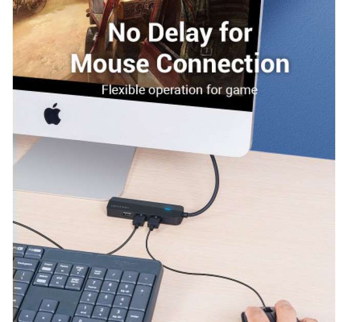 Vention Концентратор Vention USB 3.1 Type-C to 3xUSB 2.0+MicroUSB+RJ45 100M Ethernet black (TGOBB)