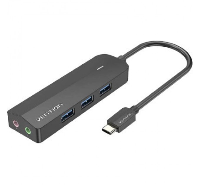 Vention Концентратор Vention USB 3.1 Type-C to 3xUSB 3.0+MicroUSB+3.5mm Sound Adapter black (TGQBB)