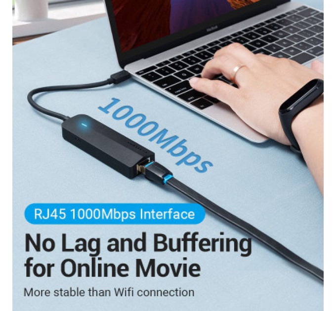 Vention Концентратор Vention USB 3.1 Type-C to 3xUSB 3.0+MicroUSB+RJ45 100M Ethernet black (TGPBB)