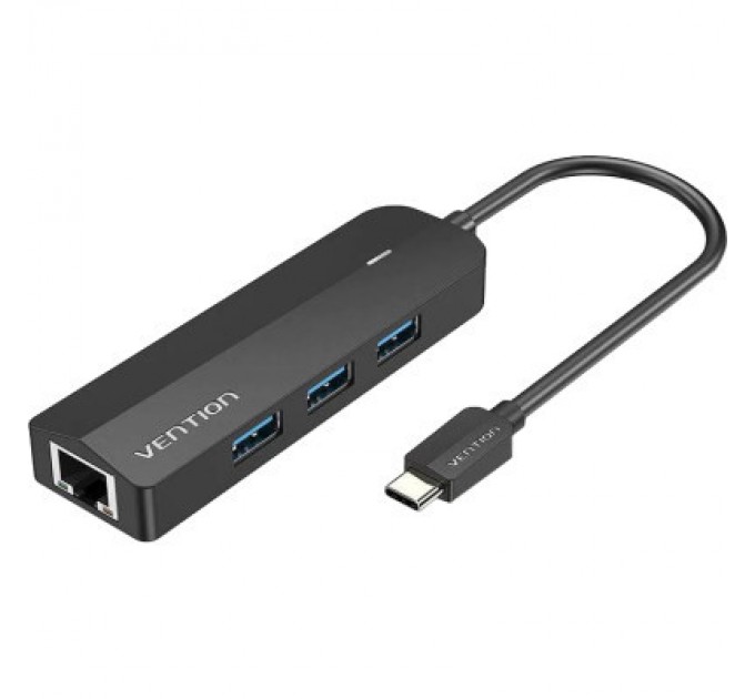 Vention Концентратор Vention USB 3.1 Type-C to 3xUSB 3.0+MicroUSB+RJ45 100M Ethernet black (TGPBB)