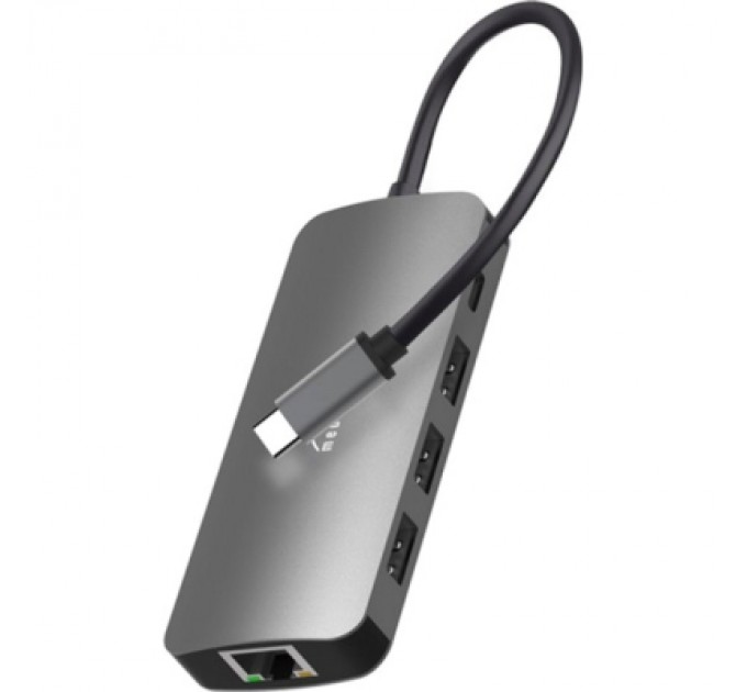 Media-Tech Концентратор Media-Tech USB3.1 Type-C to HDMI/USB 3.0x3/RJ45/SD/MicroSD/PD 100W Hub Pro 8-in-1 (MT5044)