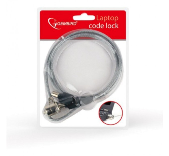 Gembird Тросик із замком до ноутбука Gembird із замком та 2 ключі (LK-K-01)