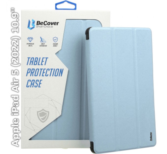BeCover Чохол до планшета BeCover Tri Fold Hard Apple iPad Air 5 (2022) 10.9" Light Blue (709663)