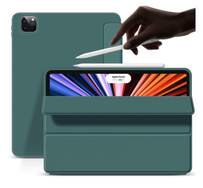 BeCover Чохол до планшета BeCover Tri Fold Soft TPU Silicone Apple iPad Pro 12.9 2020/2021/2022 Dark Green (709713)