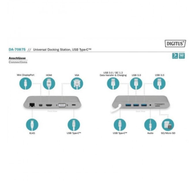 Digitus Порт-реплікатор Digitus USB-C, 11 Port (DA-70875)