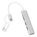 Dynamode Концентратор Dynamode 5-in-1 USB Type-C/Type-A to 1хUSB3.0, 2xUSB 2.0, card-reader SD/MicroSD (DM-UH-518)