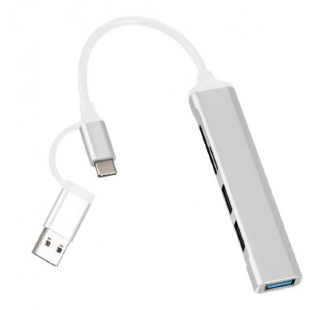 Dynamode Концентратор Dynamode 5-in-1 USB Type-C/Type-A to 1хUSB3.0, 2xUSB 2.0, card-reader SD/MicroSD (DM-UH-518)