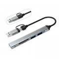 Dynamode Концентратор Dynamode 5-in-1 USB Type-C/Type-A to 1хUSB3.0, 2xUSB 2.0, card-reader SD/MicroSD (DM-UH-514)