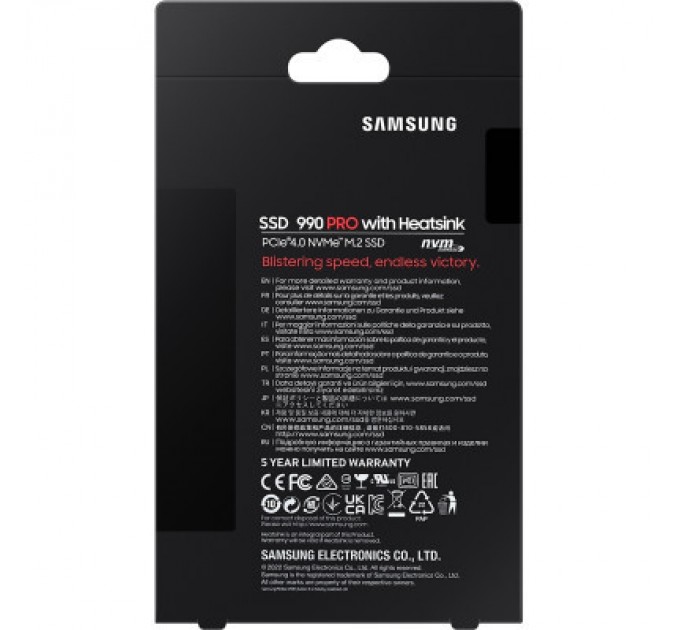 Samsung Накопичувач SSD M.2 2280 1TB 990 PRO with Heatsink Samsung (MZ-V9P1T0CW)